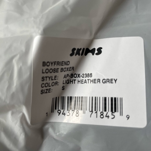 Skims Boyfriend Loose Boxer Light Heather Grey Small | NWT - Picture 4 of 16